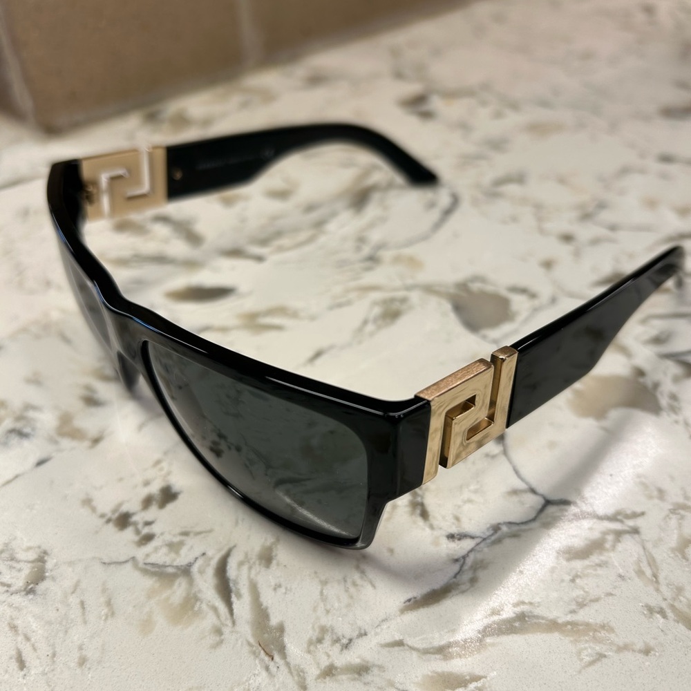 Versace Black Sunglasses with Gold Detail